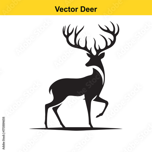 Deer Silhouette – Minimalist Wildlife Vector Art