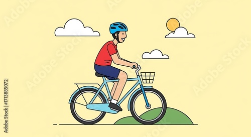 Cycling in sunny day.
