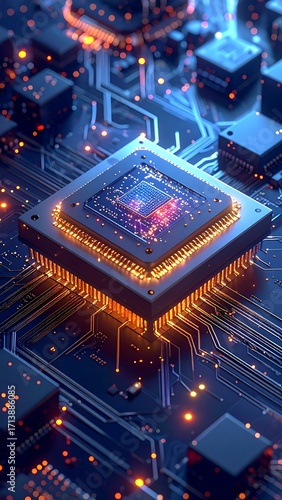 A detailed close-up of a circuit board