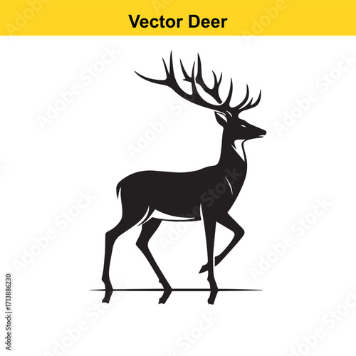 Deer Silhouette – Minimalist Wildlife Vector Art