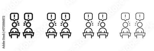 Debate Icon Set With Multiple Line Styles Vector Illustration