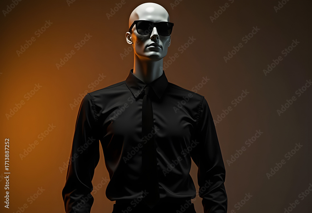 Obraz premium Fashionable Display of a Black Collared Shirt