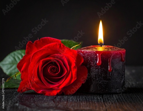 赤薔薇とロウソク