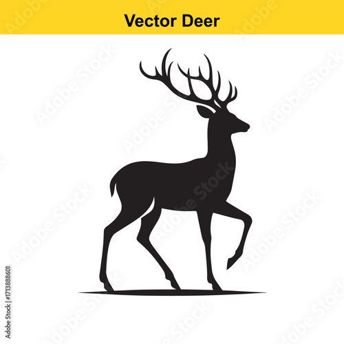 Deer Silhouette – Minimalist Wildlife Vector Art