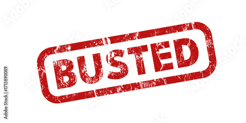 Busted red grunge stamp - vector illustration