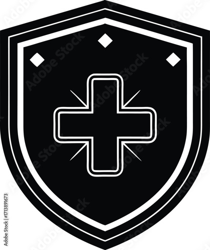 Medical alert badge design with safety symbol