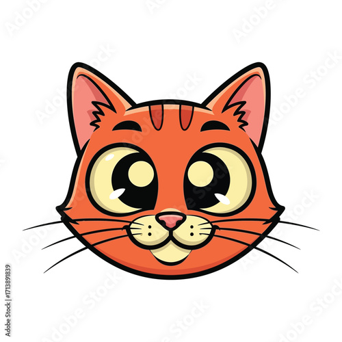 Animated cat cartoon portrait: An adorable cartoon cat portrait with endearing eyes and an innocent expression, ready to capture your heart with its cuteness and charm. 