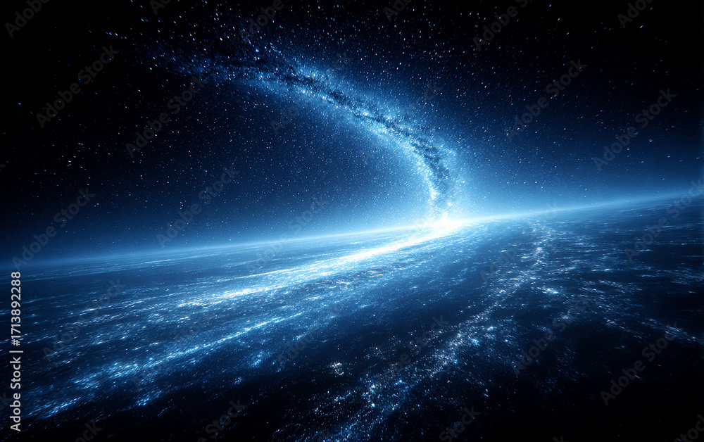 Obraz premium Stunning view of Earth from space with cosmic galaxy in the background