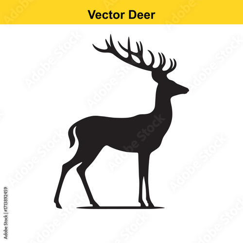Deer Silhouette – Minimalist Wildlife Vector Art