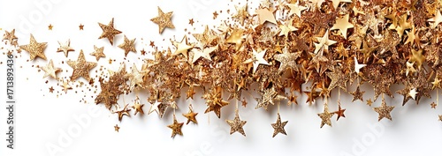 Wallpaper Mural Gold star confetti on white background (2) Torontodigital.ca