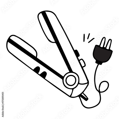 Hair Straightener Outline
