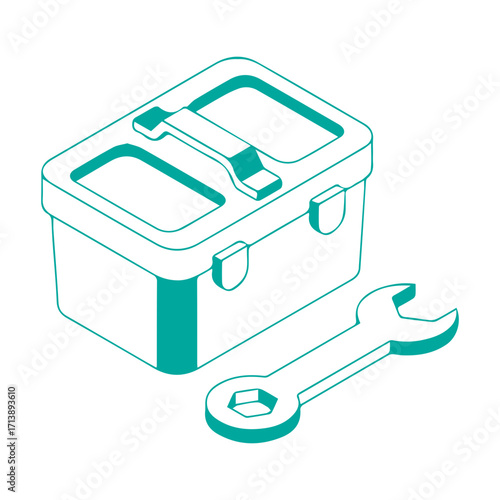 Toolbox and Wrench Icon