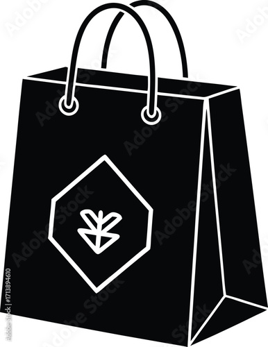 Modern shopping bag with customizable brand logo
