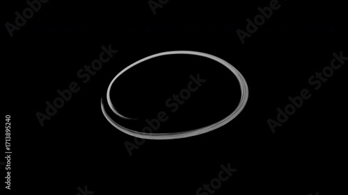 Animated hand drawn circle doodle with transparent background, perfect for highlight, emphasis, and creative overlay in video editing.