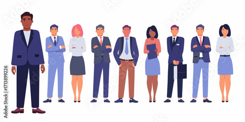 Diverse business team posing with confident expressions
