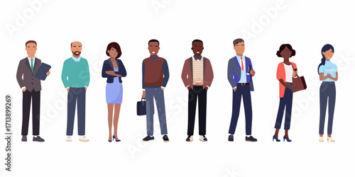 Diverse group of business people in professional attire