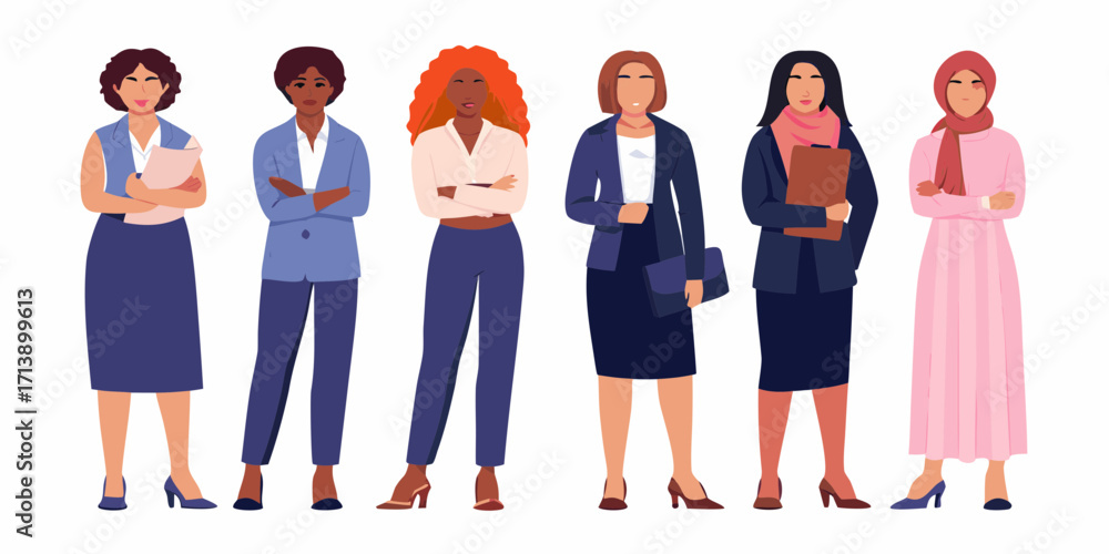Obraz premium Professional Women in Business Attire Diverse Collection