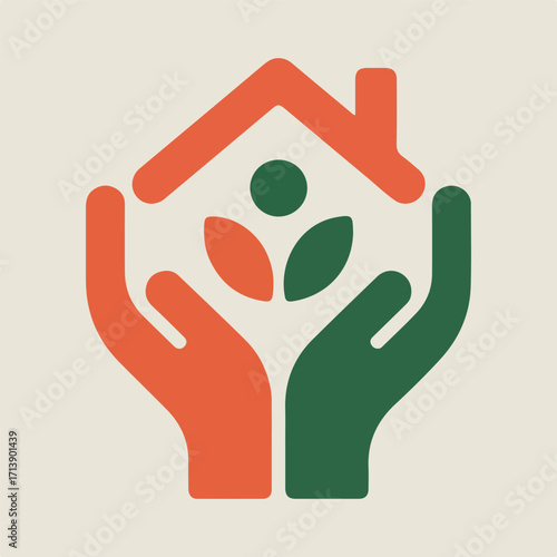 hand holding a green house