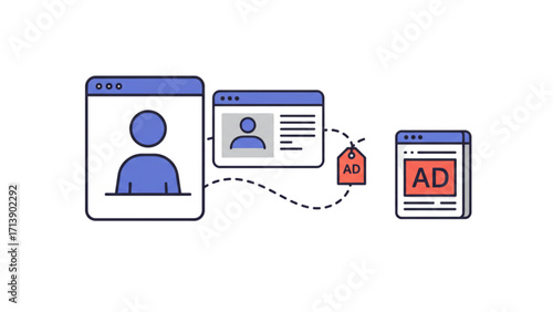 Advanced Personalized User Profile Targeting for Digital Advertising and Retargeting Optimization Strategy,with white Transparent background