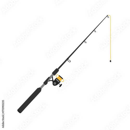Telescopic fishing rod isolated on transparent background  