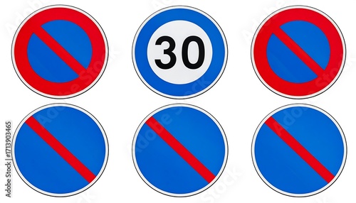 Road signs indicating parking restrictions and speed limit Free Download Road signs indicating parking restrictions and speed limit - GFXLoad