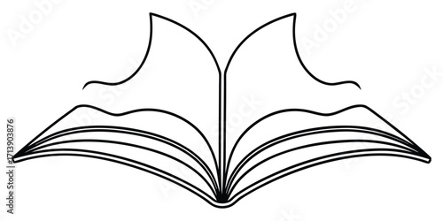Open book abstract graphic symbol vector