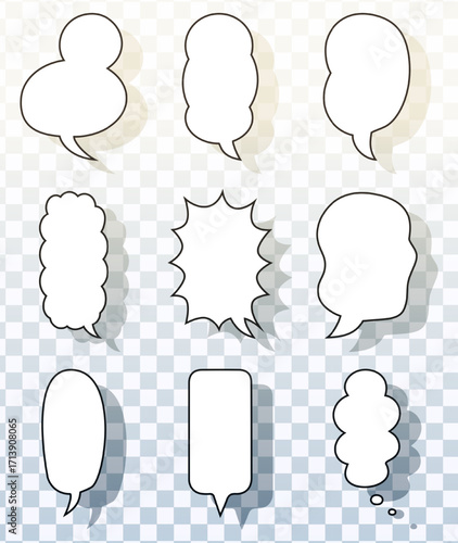 Vector Vertical Speech Bubbles For Comics And Creative Design