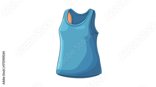 A digital illustration of a light blue tank top. The image is a simple, cartoon-style rendering of a women's sleeveless shirt.  The tank top is presented on a white background with 
