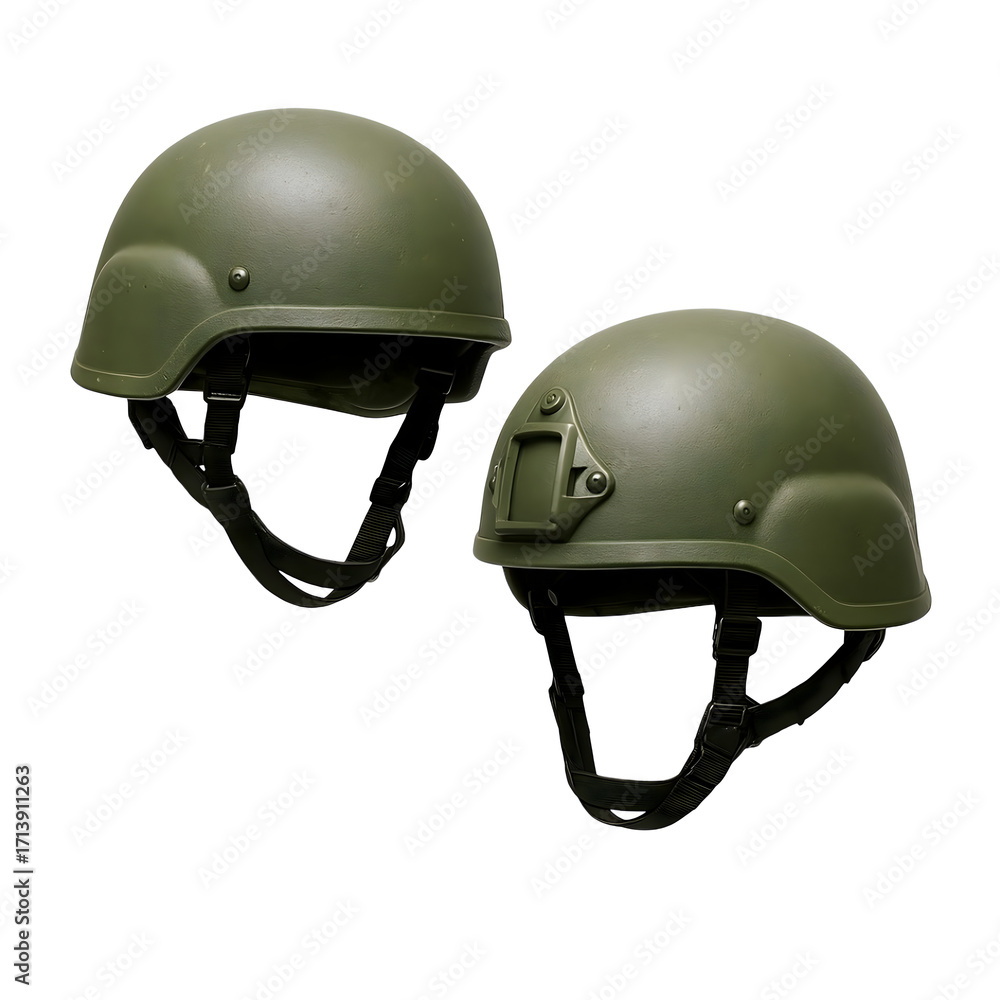 Fototapeta premium Military Helmets Isolated on White Background