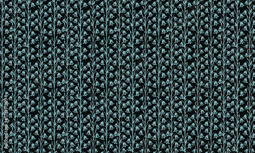 Bluebell Flower Pattern on Black Background flowers.