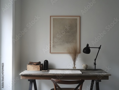 Elegant accessories in a minimalistic interior featuring clean lines, neutral tones, and modern decorative details