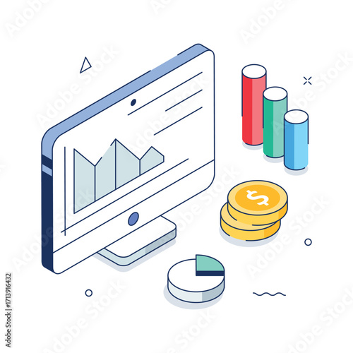 Take a look at this amazing isometric illustration of stock market