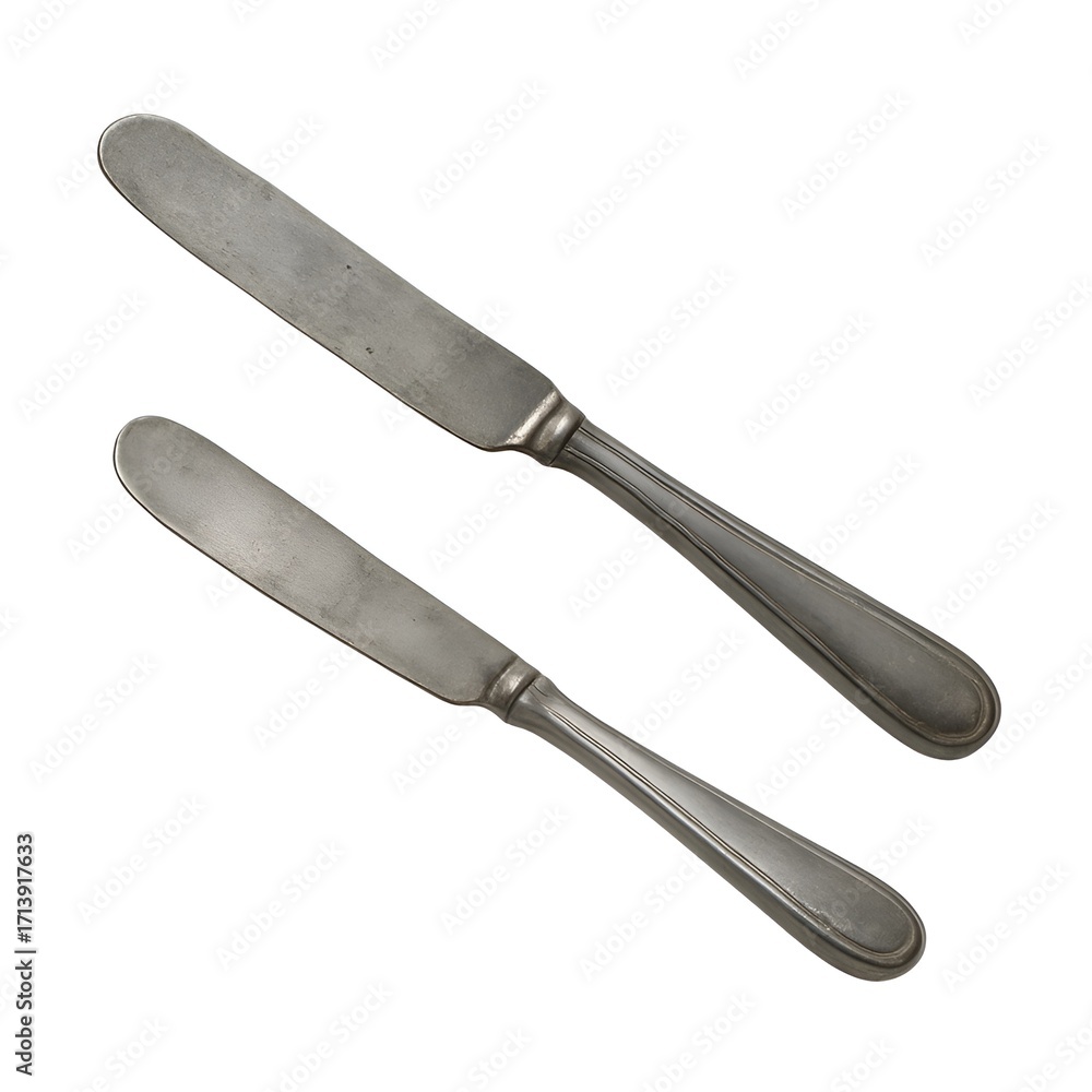 Fototapeta premium Butter Knives Isolated on White Background