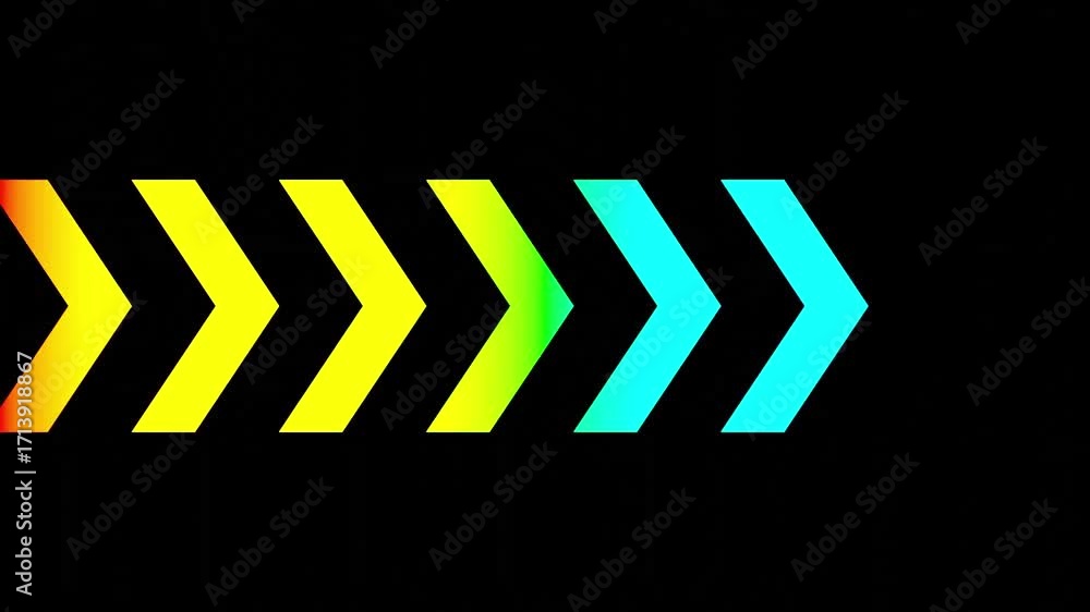 Animated Rainbow Gradient Chevron Arrows Scrolling Right - Seamless ...