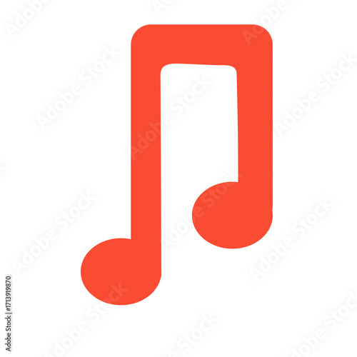 2d illustration of a musical note, a universal music symbol representing sound, melody, harmony, rhythm, creativity, inspiration, and artistic performance.
