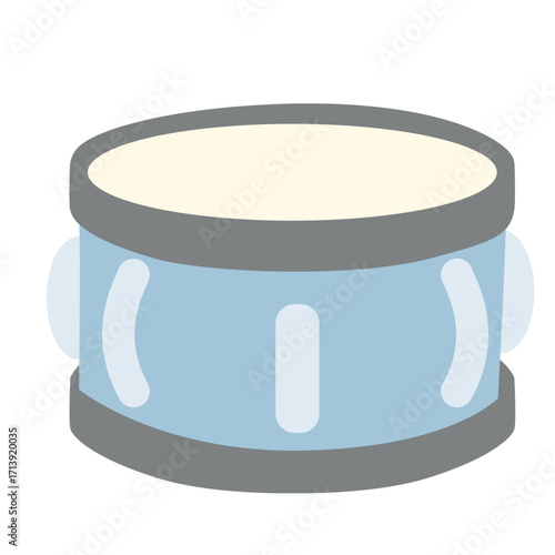 Blue drum 2d illustration, percussion instrument producing rhythm and beats. Perfect for kids, music, folk, culture, or creative sound projects.
