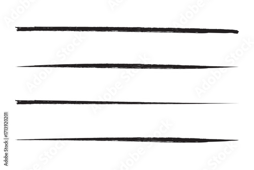 Set of hand drawn pen lines vector illustration design element, grunge strokes, doodle lines underline scribble