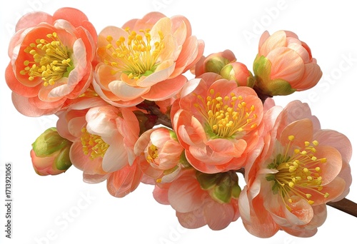 Peach blossom branch, delicate and vibrant