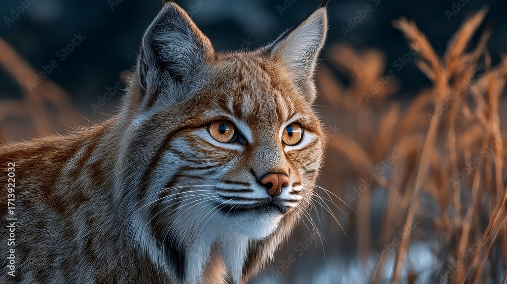 Obraz premium Bobcat predator hunting in wild nature
