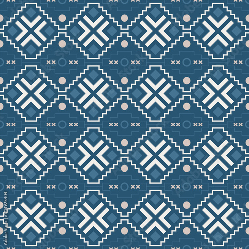 Geometric Flat Design Ethnic Motif Seamless Repeating Pattern Texture