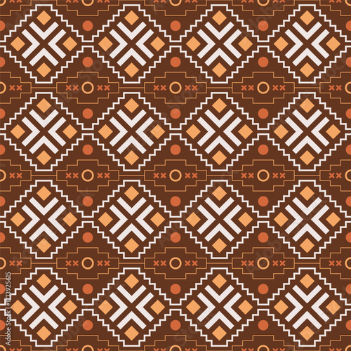 Geometric Handdrawn Ethnic Repeatable Pattern Design Seamless Background Textile