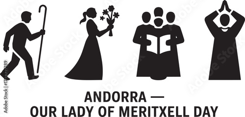 Andorra's Our Lady of Meritxell Day Icons Depicting Cultural Heritage and National Identity Symbols