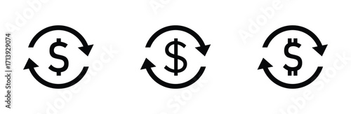 Dollar exchange vector icon. Money exchange sign