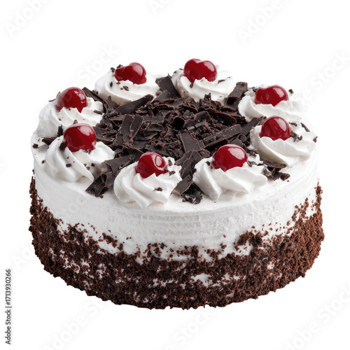 Round black forest cake
