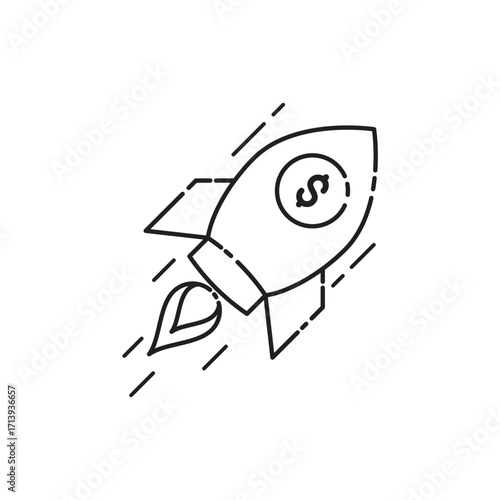 Rocket with a dollar symbol