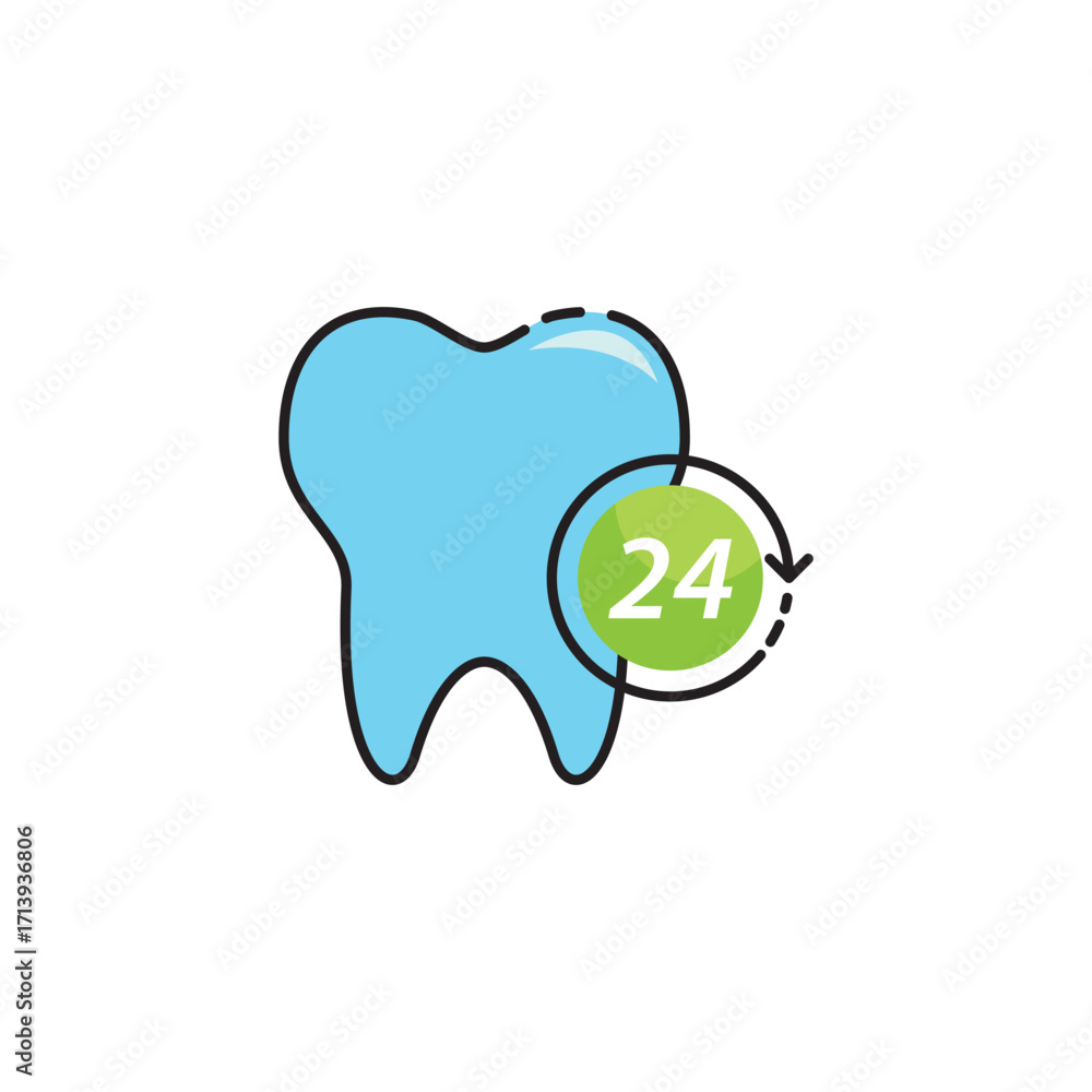 Obraz premium Tooth with a 24 hour service