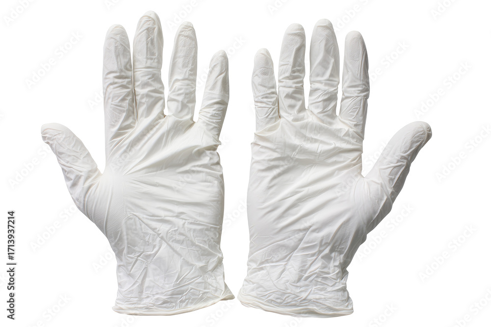Obraz premium White Latex Gloves Medical Protective Handwear