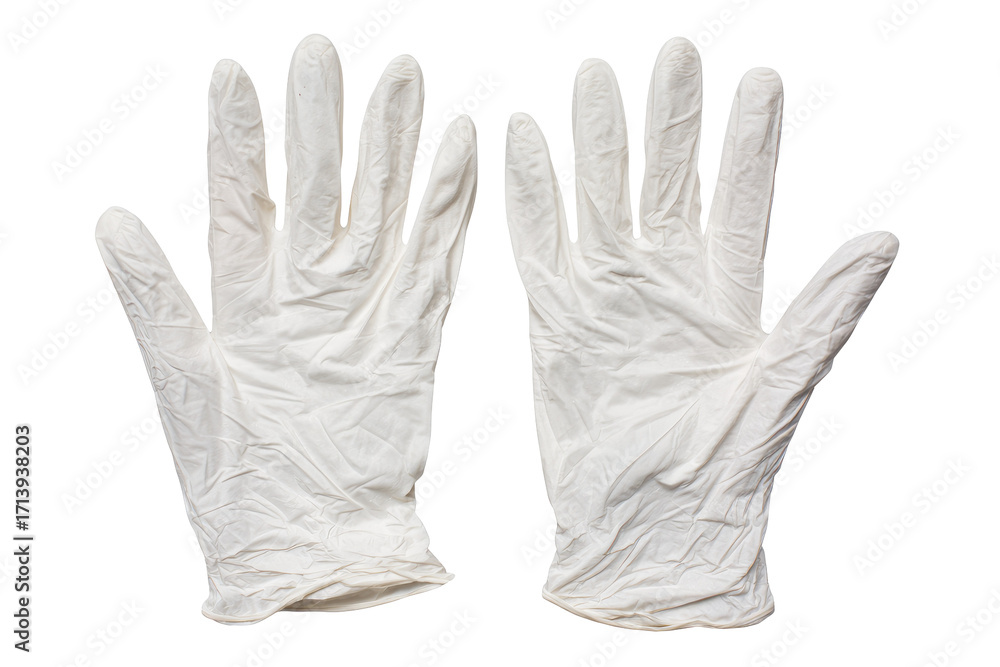 Obraz premium White Latex Gloves Medical Protective Handwear