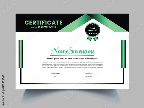 Certificate Design Vector Graphics template