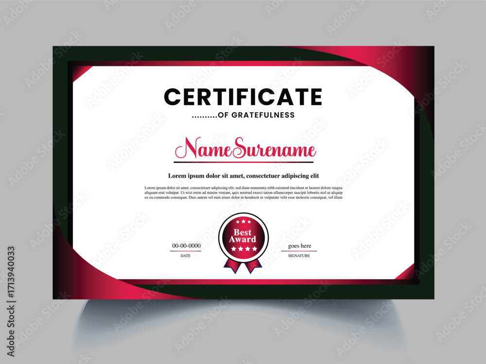 Obraz premium Certificate Design Vector Graphics template